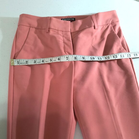 Express Columnist Ankle Mid Rise Size 00 Regular Light Coral Stretch Pants - Picture 9 of 10